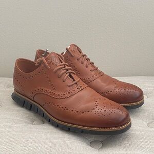 Cole Haan Zerogrand Men's Brown Leather Wingtip Shoes